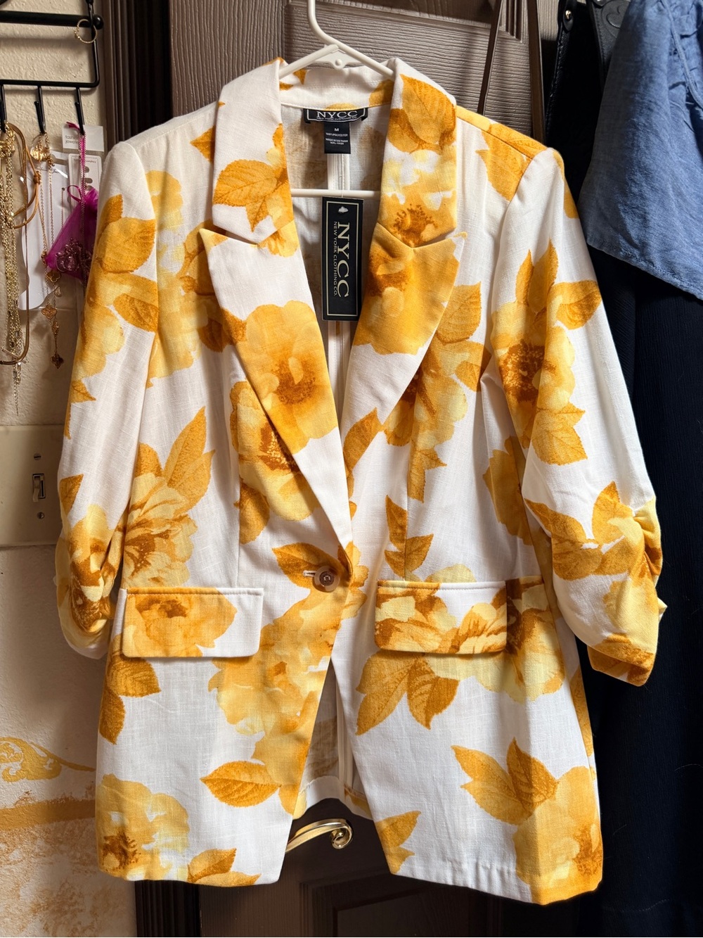 NYCC Yellow Floral Blazer Jacket